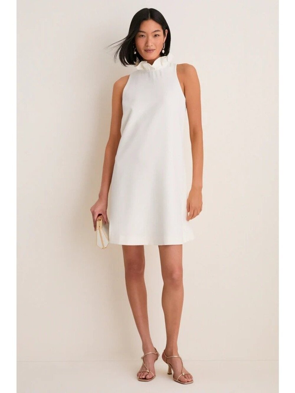 Tuckernuck Blythe Dress in White Small New Womens Mini Cocktail Ruffle